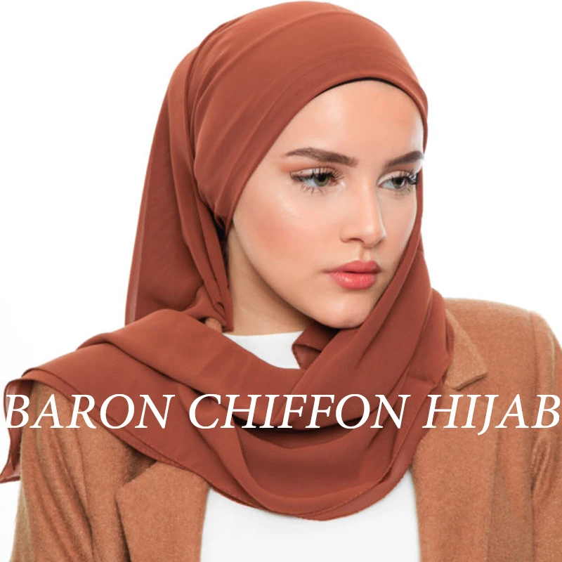 Women Plain bulle en mousseline de soie Hijab Islamique Musulman Turban Foulard châles couleurs SY