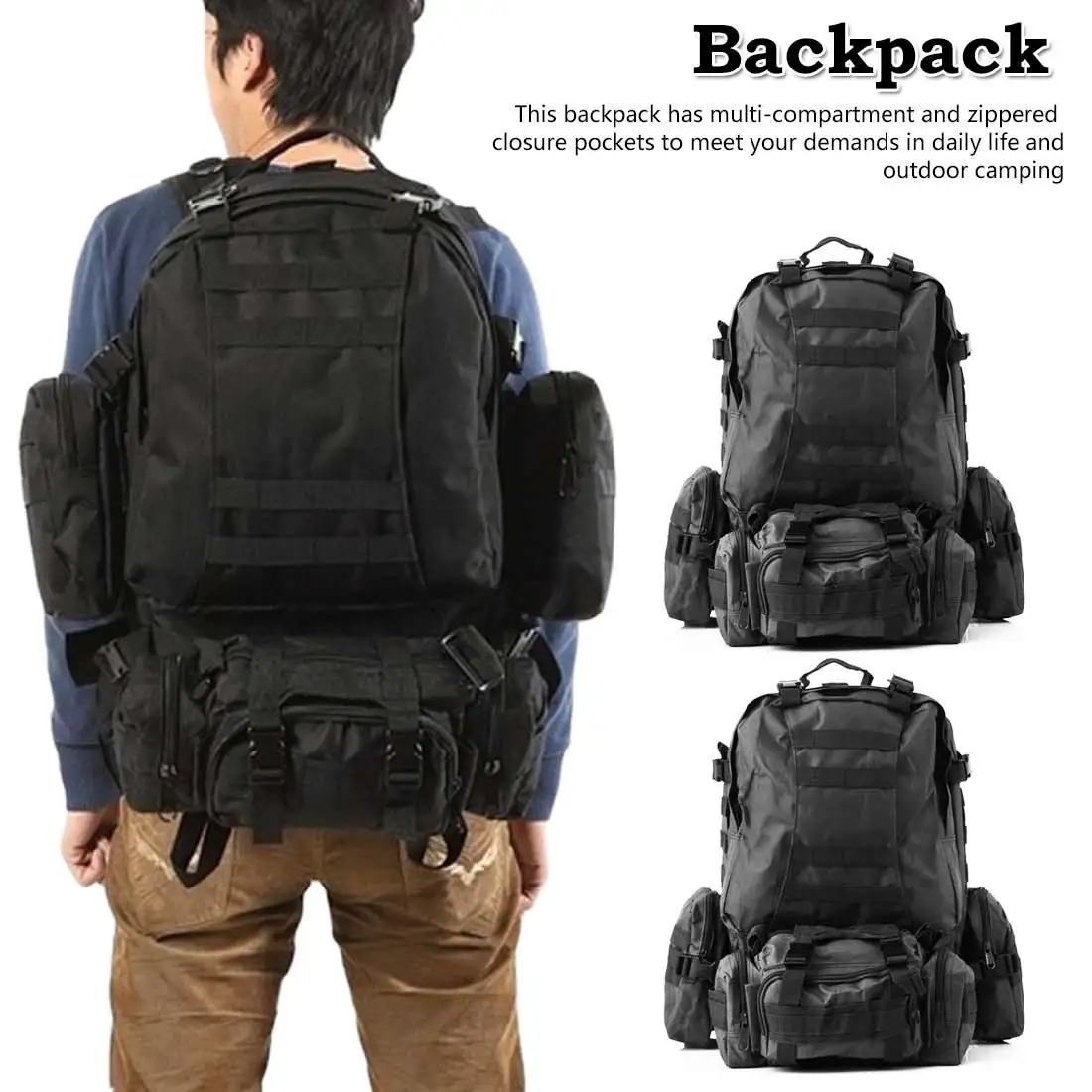 Rucksack Backpack Outdoor Sport Bag Men Camping Hiking Travel Climbing Bag