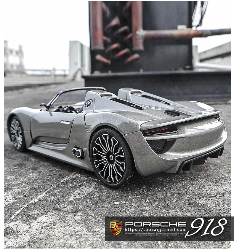 Welly 1:24 Porsche 918 модель автомобиля из сплава Модель автомобиля украшение автомобиля коллекция Подарочная игрушка Литье под давлением модель игрушка для мальчиков