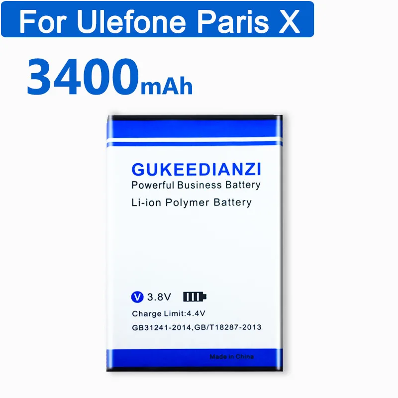 GUKEEDIANZI 3400mAh Париж сменная батарея для Ulefone Париж X литий-полимерные аккумуляторные батареи