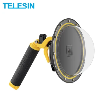 

TELESIN Dome Port for Gopro Hero 9 Black Waterproof Housing Case with Floating Handle Grip Bobber for Hero9 black Camera