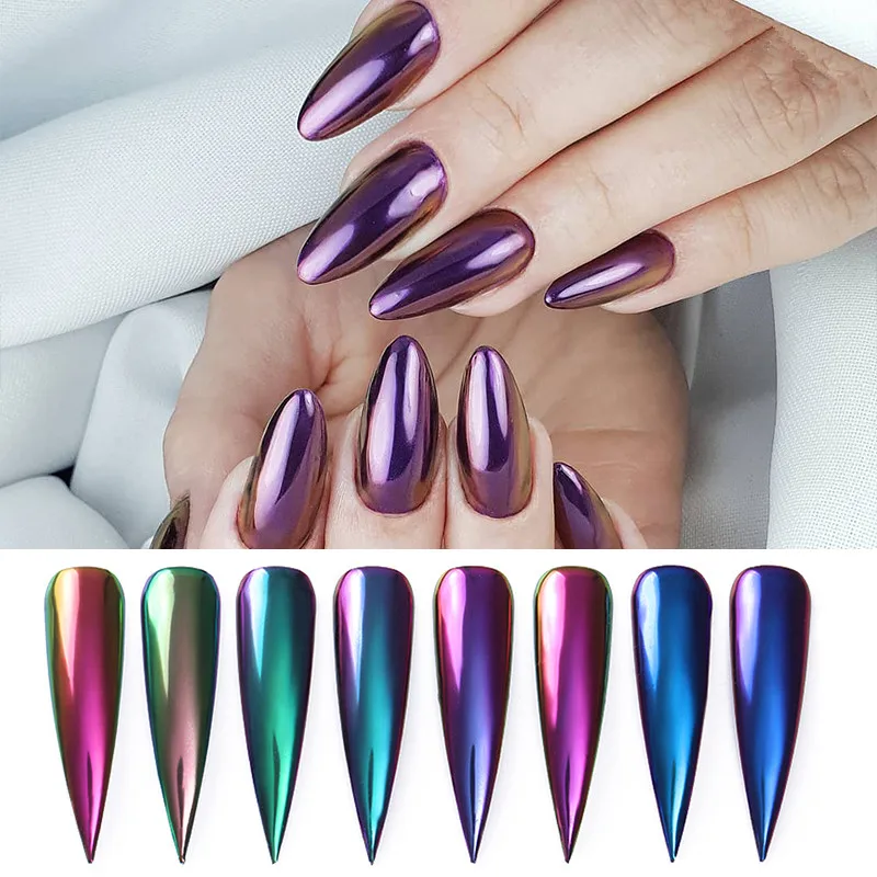 0 2g меняющийся зеркало Блестки для ногтей Пудра сияния эффект Nail Art хром пигмент