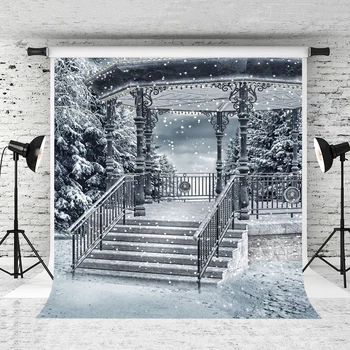 

VinylBDS Snow Winter Photography Backdrop Gallery Portrait Backgrounds For Photo Studio Christmas Studio Backdrop