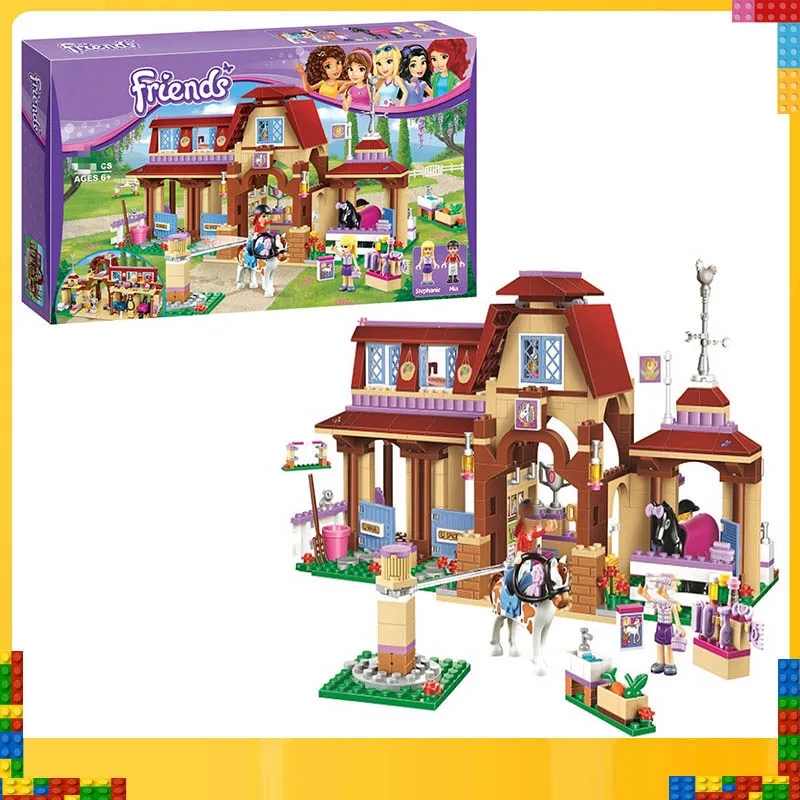 

10562 Friends For Girl Heartlake Riding Club Horse Stables Block Set Mia Stephanie Compatible 41126 594pcs Building Toy
