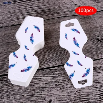 

JAVRICK 100 Pcs Printing Necklace Card Folding Bracelet Jewelry Display Hang Tag Label Jewelry Display