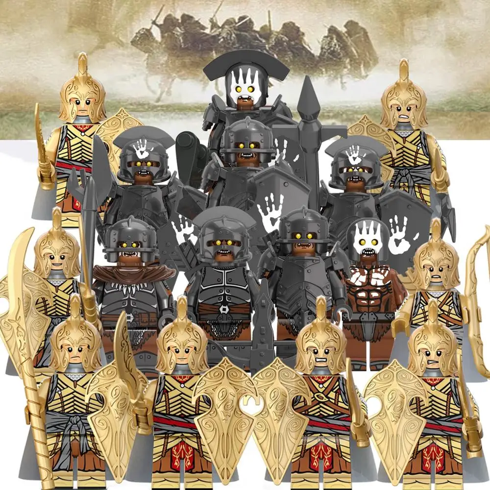 

Noldor Elf Guard Figure Silmarillion Army Armor Ntilde Deep Elves Tatar Gnomes Uruk-hai Building Blocks Toys forodels ToysKT1033