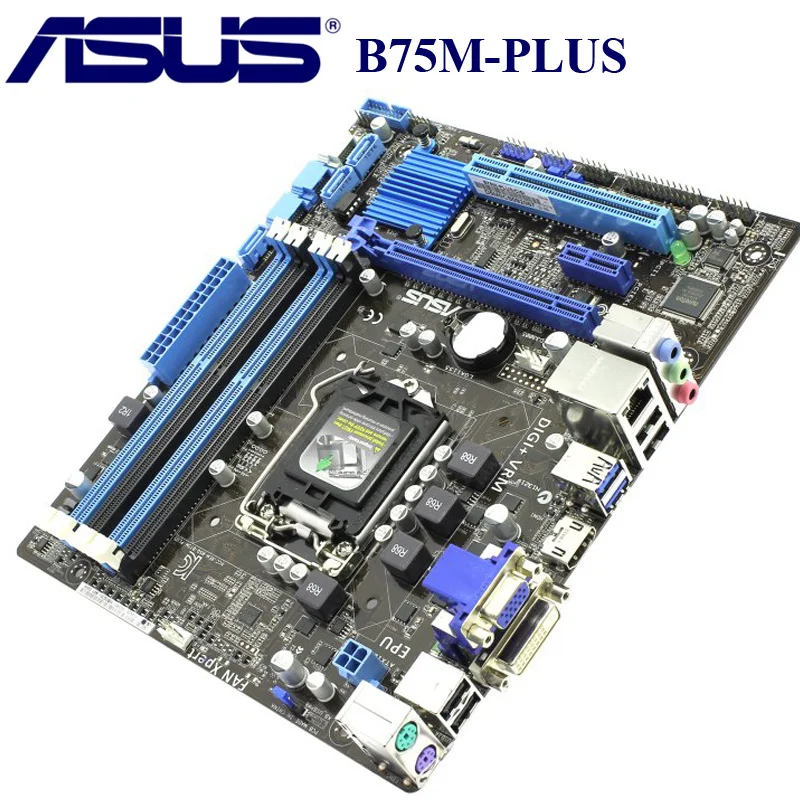  Asus B75M-PLUS Desktop Motherboard B75 Socket LGA 1155 i3 i5 i7 DDR3 16G uATX UEFI BIOS Original Us