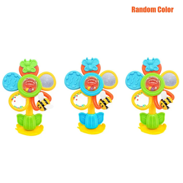 Новые детские вращающиеся игрушки-погремушки с цветком от солнца, колесо обозрения на присоске, разноцветные бусины