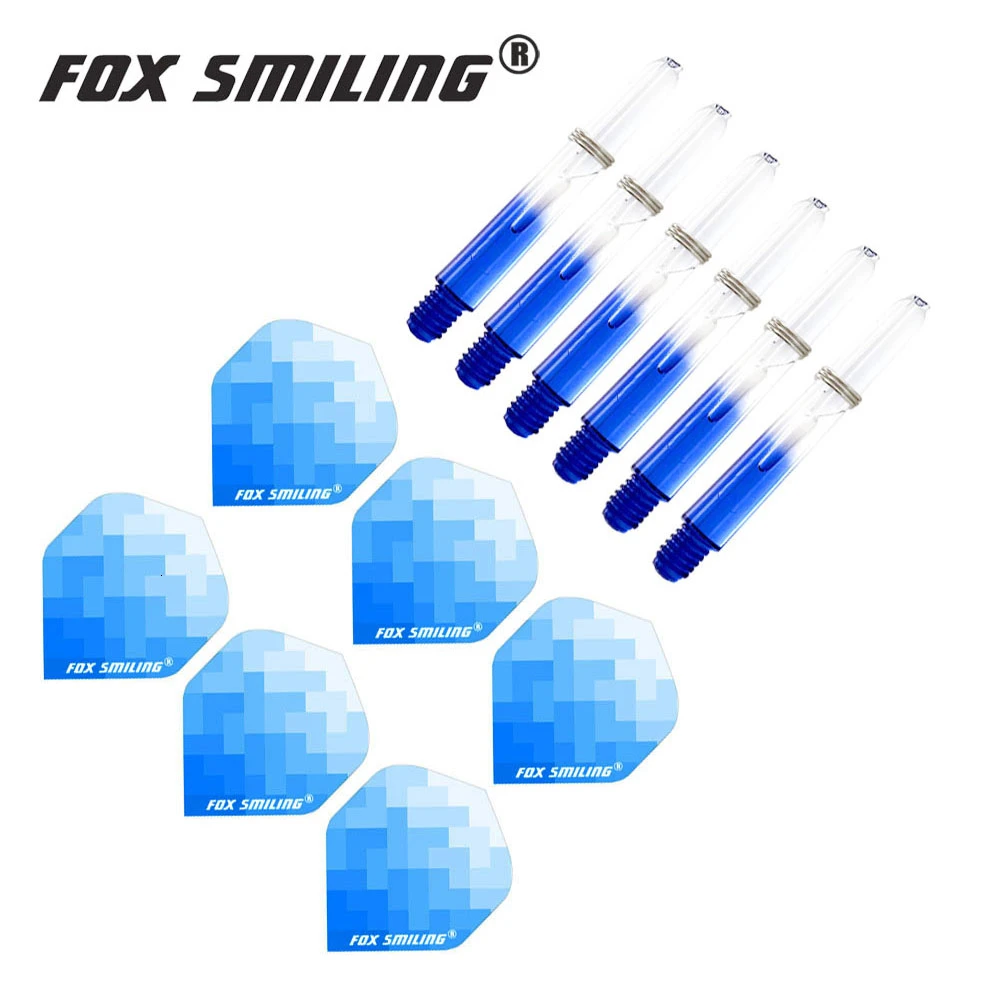Набор нейлоновых Дротика Fox Smiling 2BA 35 мм с листочками Dardos цветной Дарт аксессуары