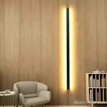 Lámpara de pared moderna Simple minimalista largo película para sala de estar pared pasillo nórdico creativo línea de luces de pared atmósfera Led lámpara de pared