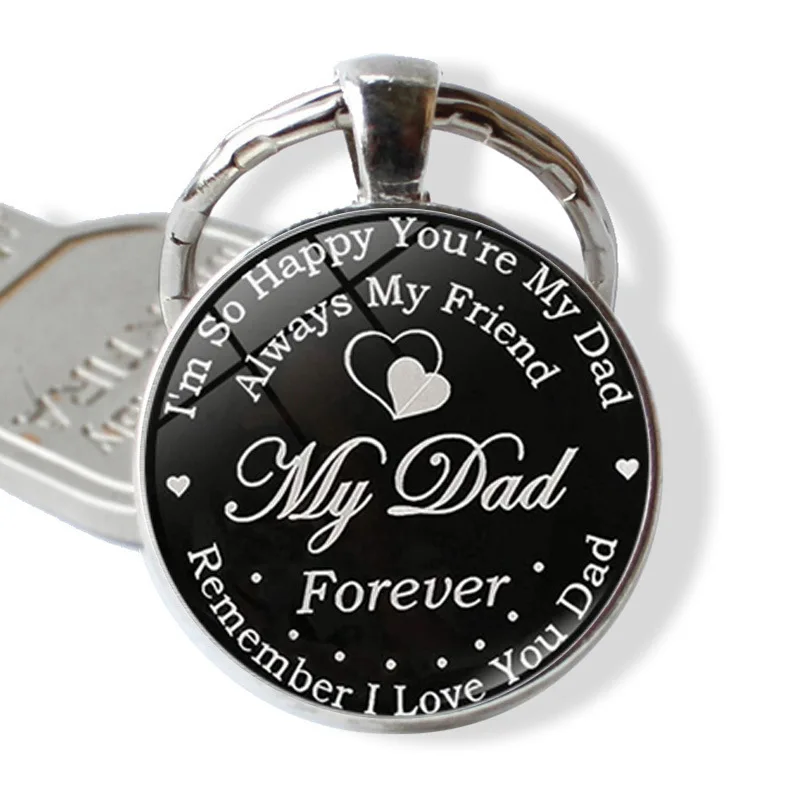 

I'm So HAPPY You' Re MY Dad Time Stone Keychain Pendant Metal Key Ring