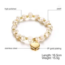 FXM, Новое поступление, модные ювелирные изделия для женщин, подарок на день рождения,, браслет возлюбленной 18 см, сердце, золотой цвет, бусины, браслет