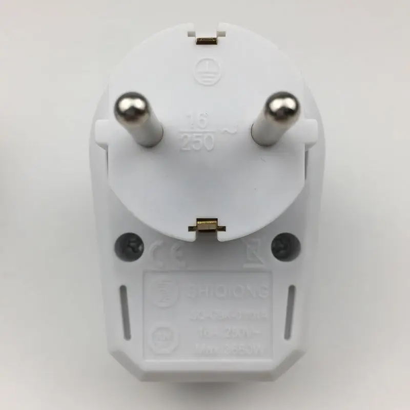 

European Conversion Plug 1 to 1 Way Power Adapter Adaptor with Switch 16A AC250V 2019 New