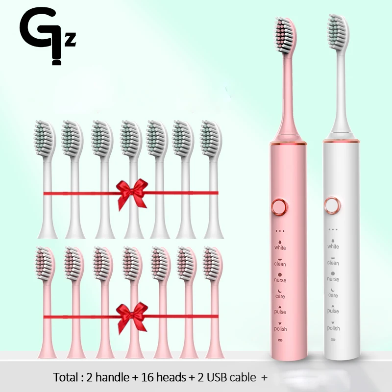 Nuevo cepillo de dientes eléctrico sónico N100 2024 para adultos, temporizador, 6 modos, cargador USB, cepillos de dientes recargables, juego de cabezales de repuesto
