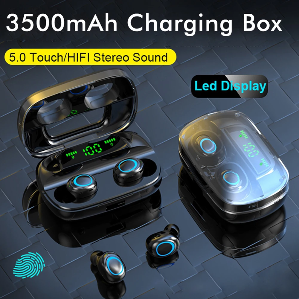 S11 TWS сенсорные беспроводные наушники bluetooth гарнитура HIFI спортивные наушники с шумоподавлением светодиодный аккумулятор 3500 мАч