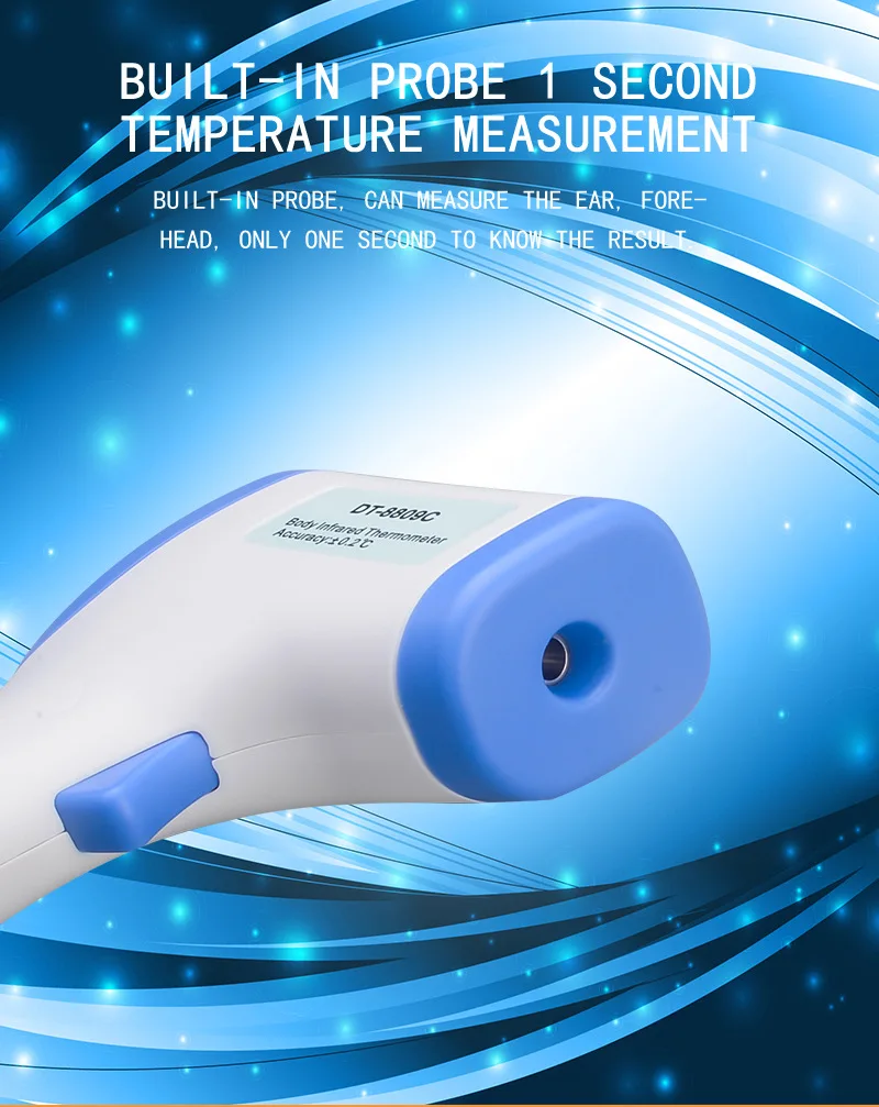 Цифровой термометр Детский Взрослый Мути-фуция инфракрасный Лоб тела термометр пистолет бесконтактная температура с ЖК-подсветкой