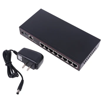 

9 Ports Fast Ethernet Switch 8 Ports 100M + 1 Port 1G VLAN Support Desktop High Speed Heat Dissipation US Plug