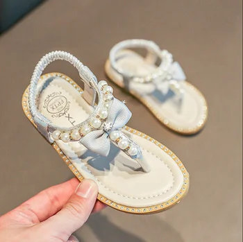 

Girls Sandals Summer Kids Shoes Pearl Princess Shoes Sandals For Baby Girls Crystal Single Princess Shoes Sandals