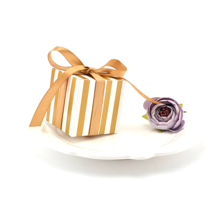 

Birthday Paper Candy Box 50pcs Stripes Wedding favors Paper Boxes Kids Party Favor Box DIY Gift Box Supplies