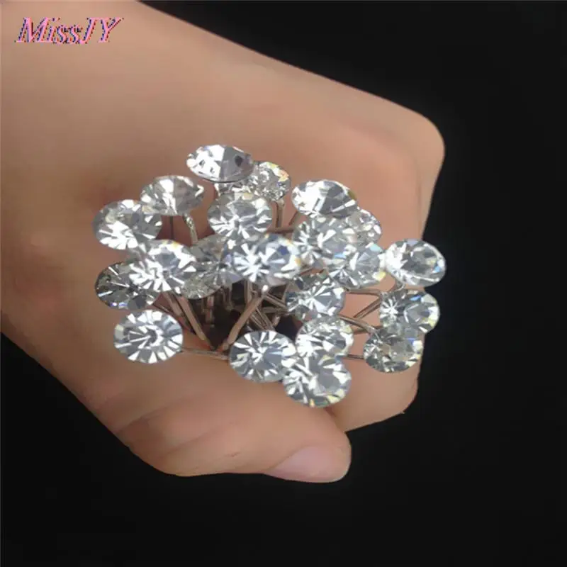 Crystal Pearl Rhinestone Diamante Hair Pins Flower Hair Clip 20PCS for Bridesmaid Wedding Bridal