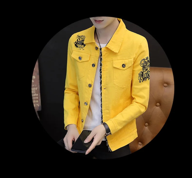Jeans Coat Men's Spring And Autumn New Style Denim Jacket Male STUDENT'S Korean-style Slim Fit Handsome Teenager with Holes Gown