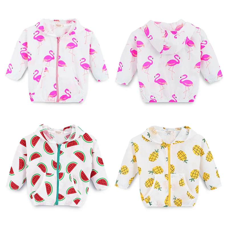 INS AliExpress EBay Горячая Распродажа Пальто с капюшоном на молнии с принтом Фламинго Pj067