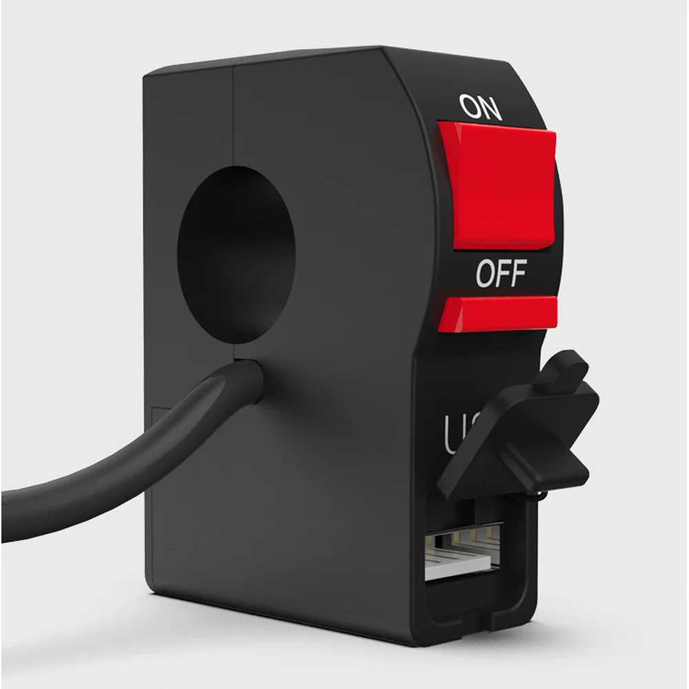 Мотоцикл USB телефон зарядное устройство переключатель руль пылезащитный DC12V ABS черный Водонепроницаемый автомобилей мотоциклы Замена