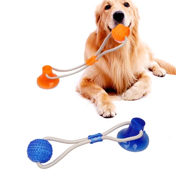 

Multifunction Pet Molar Bite Toy with Suction Cup Interactive Pet Tooth Cleaning Chewing Rubber Dog Toys for Small Dogs