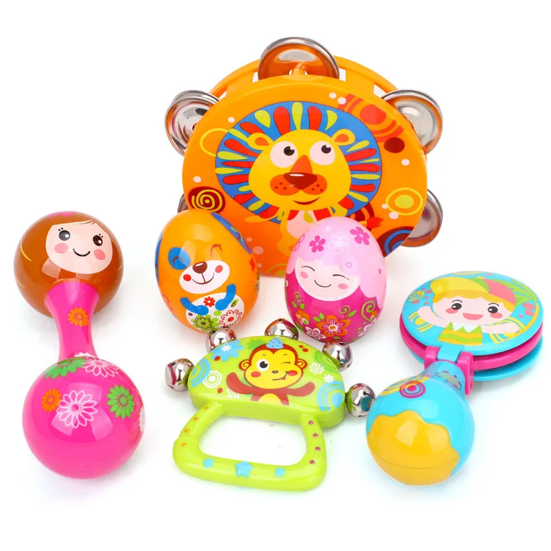 

Tianyuan Toy huile toys 999 Coloured Drawing Orff Instruments Combination Newborns Rattle Hand Bell