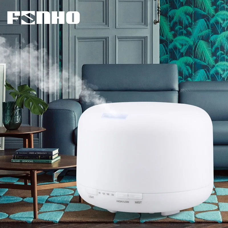 FUNHO 500ml Aroma Humidifier Essential Oil Diffuser Ultrasonic Air Aromatherapy Hmidificador 7 Colo