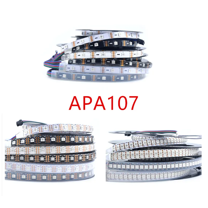 Новинка 1 м/5 м APA107 Светодиодные ленты RGB пикселей Лента светильник 5V 5050 SMD