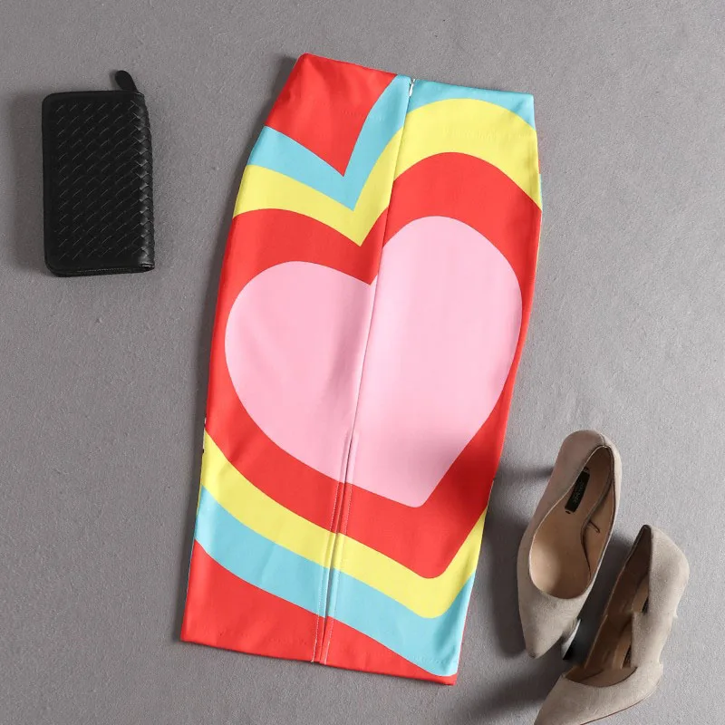 Women's Pencil skirt Cartoon Mouse Print High Waist Elastic Slim Tube Skirts Young Girl Summer Plus Japan Female Falda SP5341