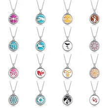 16 стилей, нержавеющая сталь, коробка Арома, подвеска, ожерелье, магнитный ароматерапия, эфирное масло, диффузор, коробка, медальон, подвеска, ювелирное изделие, 27 мм