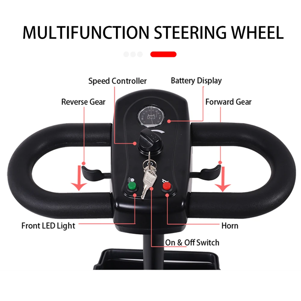 Medical Electric Outdoor 4 Wheel Scooter Elderly And Disabled Foldable Portable Outdoor Adult Mobility Scooter Max Load 200KG