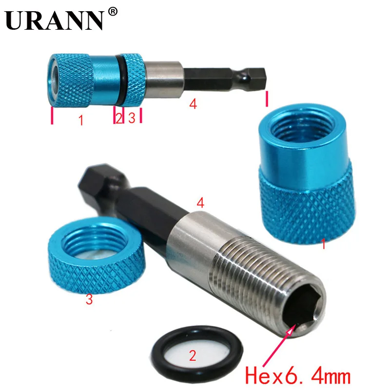 

60mm Quick Release Magnetic Bit Screwdriver Holder 1/4" Hex Shank Magnetic Drywall Screw Bit Holder Drill Screw Tool