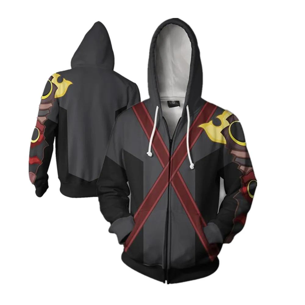 3D Full Printed Mens Hoodies Game Kingdom Hearts Sora Riku Zipper Cosplay Pullover Coat Unisex Fashion Jumper Sweatshirt