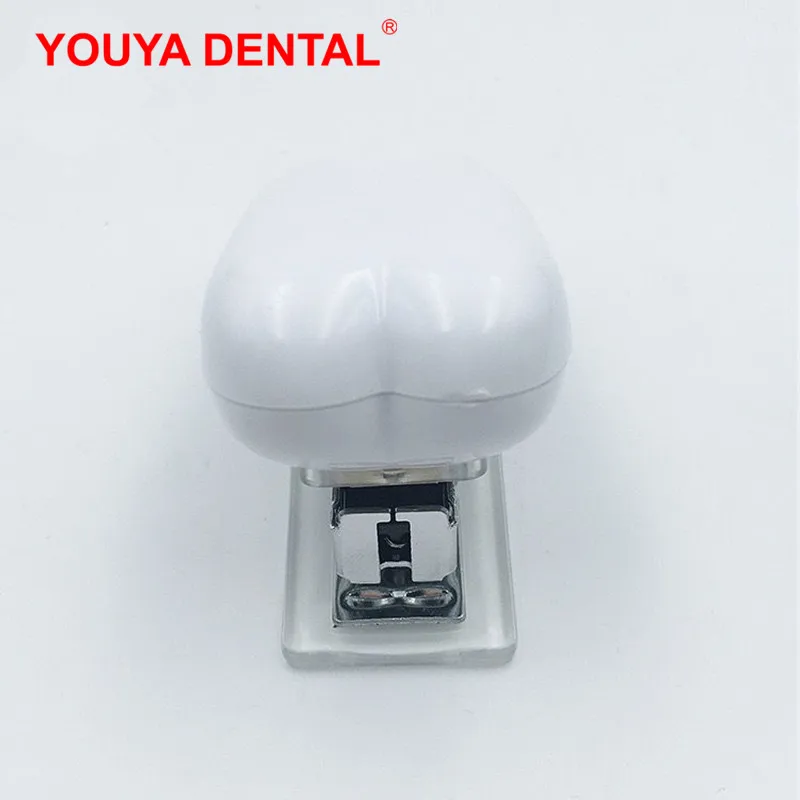 수동 치아 모양 스테이플러 크리 에이 티브 스테이플러 휴대용 책 종이 스테이플링 기계 학교 사무용품 치과 치과 선물