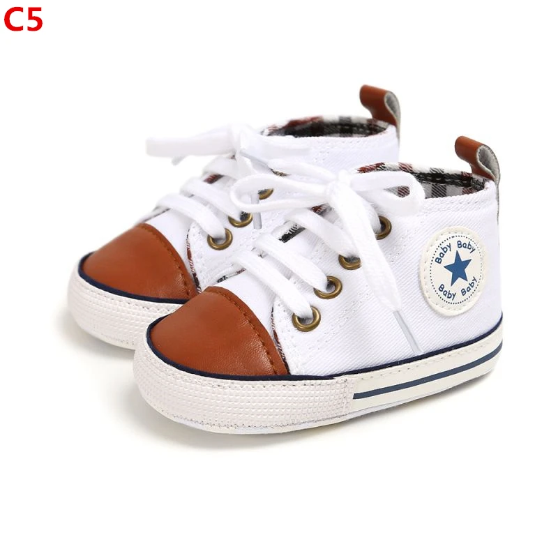Обувь для маленьких мальчиков; новая классическая парусиновая обувь для новорожденных; обувь для маленьких мальчиков; обувь для первых шагов; детская обувь - Color: C5