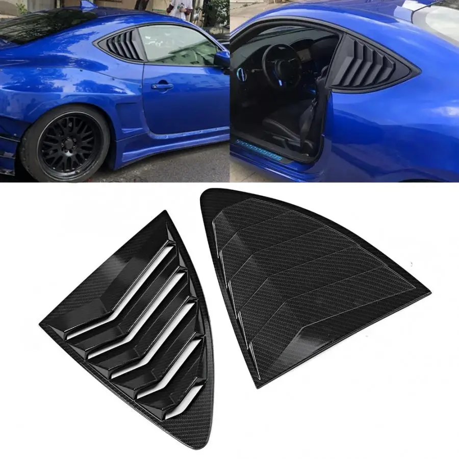 Qii lu Car Window Louvers,2pcs Rear Window Louvers Spoiler Carbon Fibre