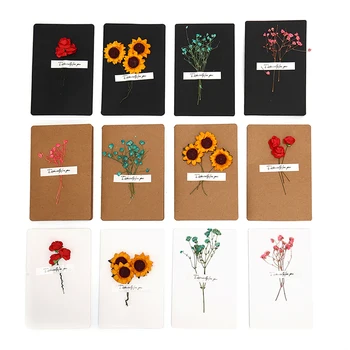 

Dried Flowers Gift Birthday Invitations Greeting Cards Paper Valentine