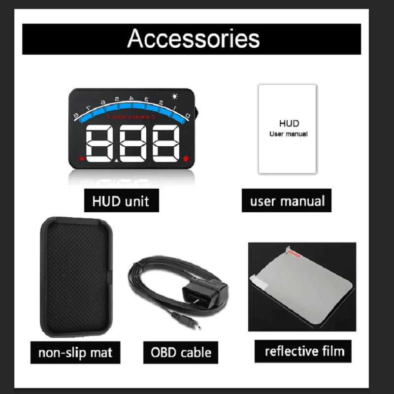 HUD OBD2 Спидометр об/мин температура напряжение Head Up дисплей Автомобильный цифровой с гудение сигнализации вождения усталость проектор M6