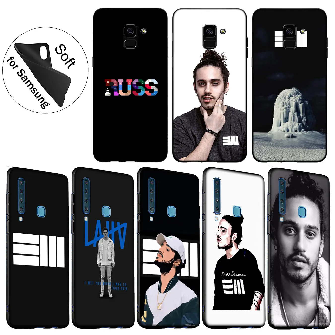 Мягкий силиконовый чехол IYICAO Russ pop для samsung Galaxy J8 J7 Duo J6 J4 Plus A2 Core Prime 2018 TPU черный |