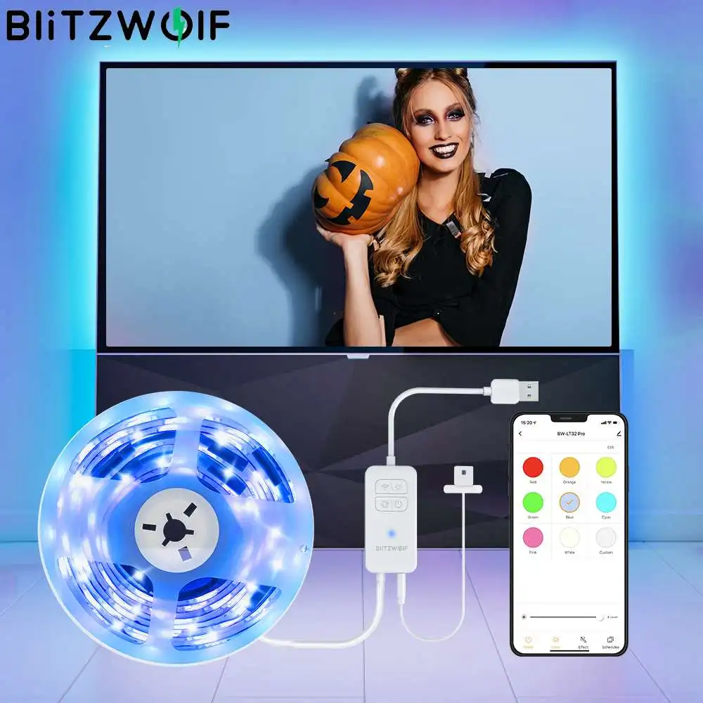 symbool dam kom Blitzwolf Bw-lt32 Pro Smart Usb Rgb Tv Pc Strip Light Kit Led Lighting Sync  With Screen Color App Remote Control Voice Control - Led Strip - AliExpress