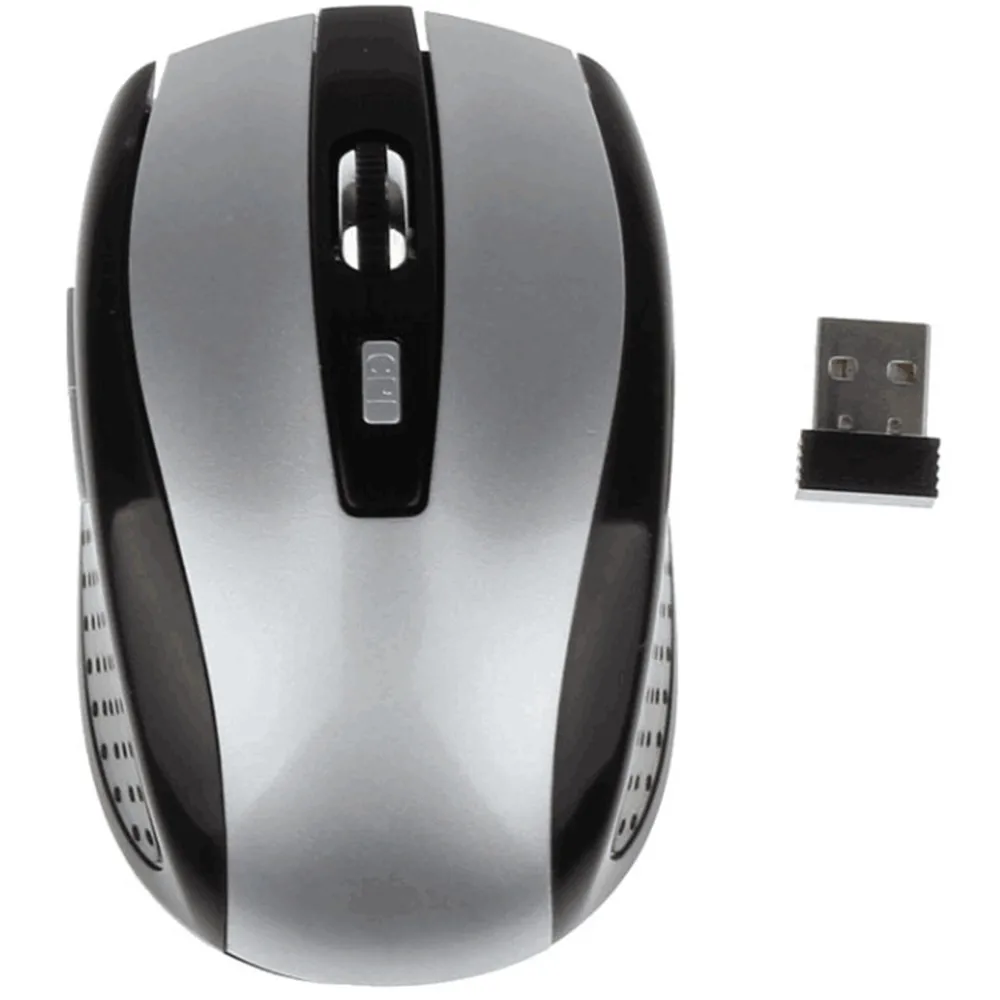 USB Беспроводная игровая мышь, оптическая игровая мышь, портативная 2,4 ГГц мышь с USB приемником, компьютерная беспроводная мышь для ноутбука - Цвет: Silver