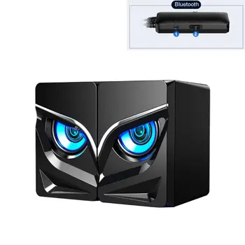 

Universal 2in1 3.5mm Computer Spearker USB Powered LED Bluetooth Speaker for Desktop PC Laptop Mobile Phone Tablet MP3