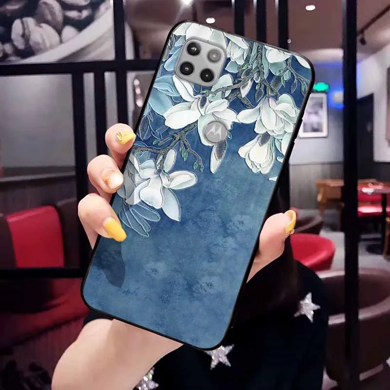 Elegant 3D Embossed Floral Soft Silicone TPU Phone Cover