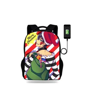 

SchoolBags Popular Anime Nanbaka Print backpacks satchel for kids orthopedic mochila escolar Usb Port book Bag