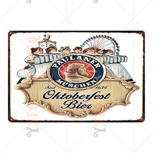 thumbnail image 1 of [YZFQ] Letreros vintage de cerveza alemana, placas de metal retro para pared, bar, hogar, pub, cocina, restaurante, decoración, 30 x 20 cm, DU-9984A, 1 of 5