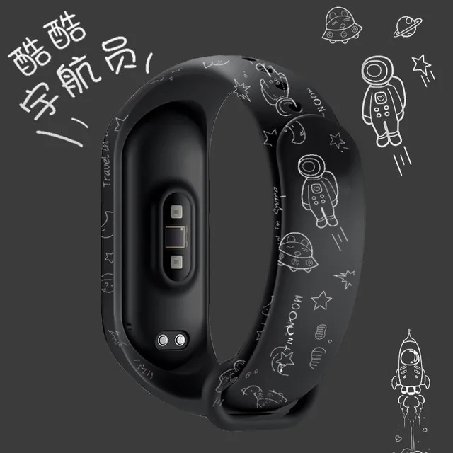 Graffiti style Strap For XiaoMi Mi Band 3 4 5 6 Silicone Wrist Strap For XiaoMi MiBand 6 sports strap for mi band 5 3 4 bracelet D57