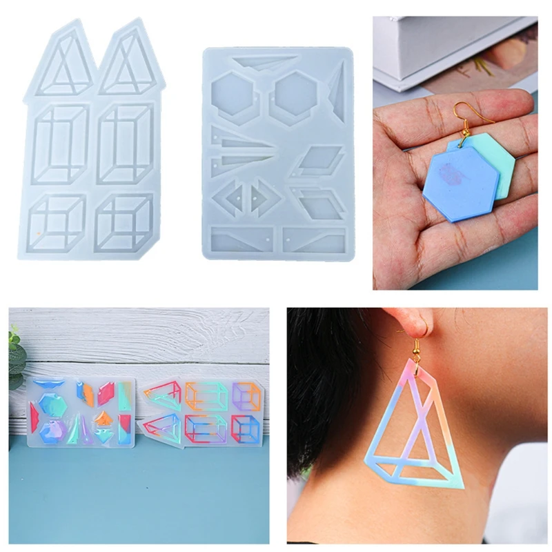Geometry Earrings Epoxy Resin Mold Ear Drop Dangles Silicone Mould DIY Crafts Jewelry Pendant Ornaments Casting Tools | Украшения и